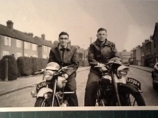 Derek J F Leaver and friend Michael Reid, at Great Baddow, sometime in 1958
