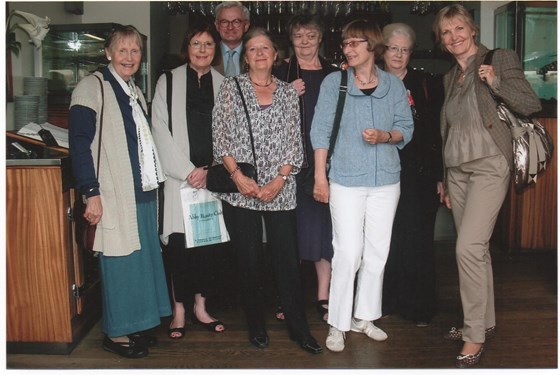 Merete (left) at a school reunion in Denmark