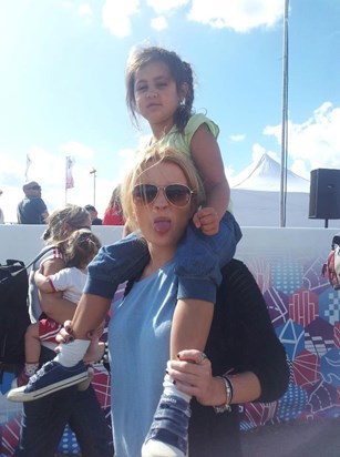 With little sister Phoebe at the Paralympics 2012
