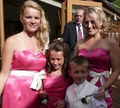 Page Boy Tom and Bridesmaids, Rosie, Amber and Hollie at Uncle Brett and Linzi's wedding 2009