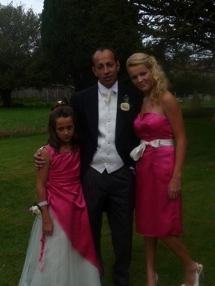With their Daddy, Rosie and Amber at Brett and Linzi's Wedding 2009