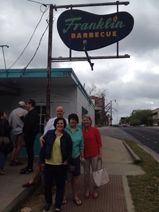 Outside Franklin BBQ in Austin, TX