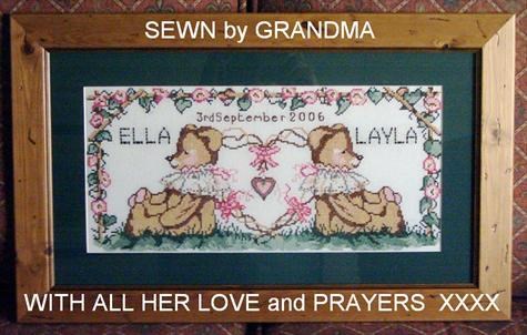 A little prayer and a lot of love went into every stitch, Layla. Miss you, treasure. Grandma xxx