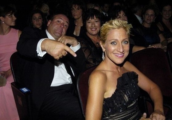 Jim being Silly with the gorgeous Edie Falco
