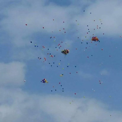 First year Anniversary of their passing..  365 balloons one for everyday they were gone