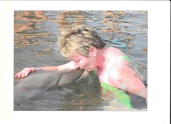 Lorraine in Mexico second Honeymoon 1998. The Dolphin was wild.