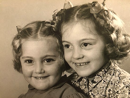 Mum with big sister Gill, aged 3