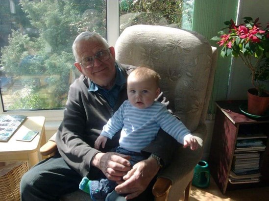 2012.  Dad with his 5th Grandson, Henry David.