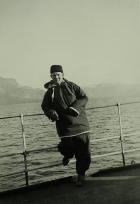 Terry in the arctic while in the Royal Navy.