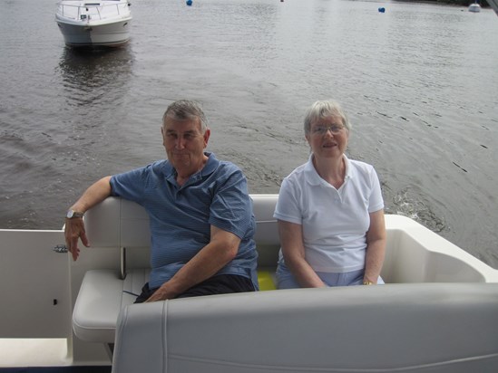 Mom and Arthur on the boat 2011