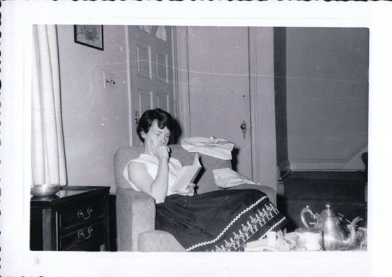 Mom in Baltimore having Tea 1959