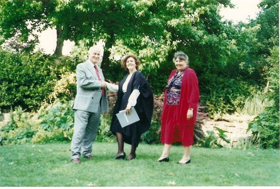 Geoff, Suzanne and Shirley at Sue's nursing diploma graduation