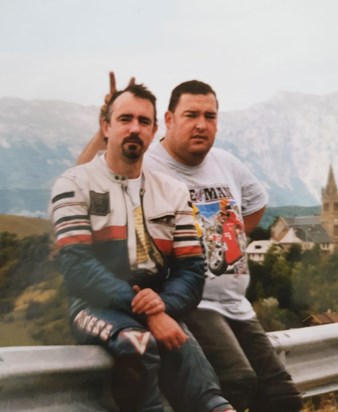 Swiss Alps. Let's have a serious pose he said....