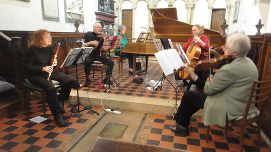 Concert in Hurley church, with Victoria, Simon, Barbara, Elaine and Irene