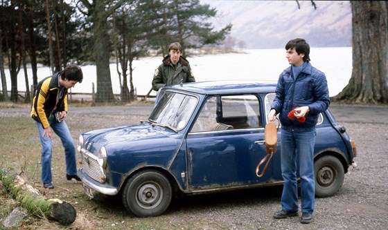 Dave and Alan (left, Counytryside Ranger work colleauge) and Steve,  Loch Lomond, 1981