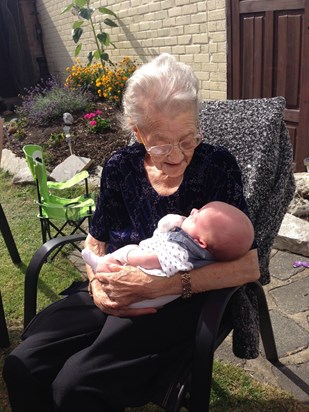 With her great great grandson; Rudi - 2015 