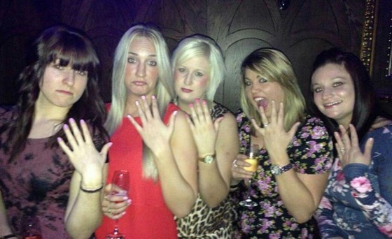 Paula with her besties on the night she got engaged