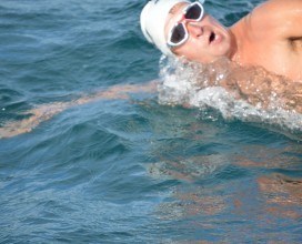 Chris in the Channel swim 2013 272x220