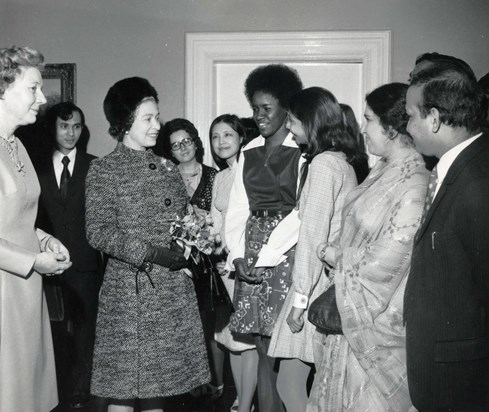 Queen Elizabeth II visiting Goodenough College in 1975