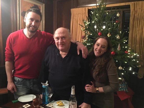 Paul and his children Daniel and Hannah, Christmas 2018