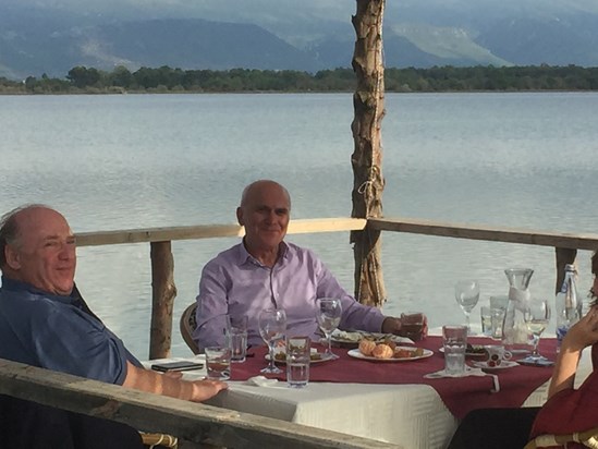 Paul and Rasim at their favourite restaurant in Albania