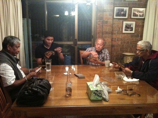 More gin rummy with Marvel, Christian and George