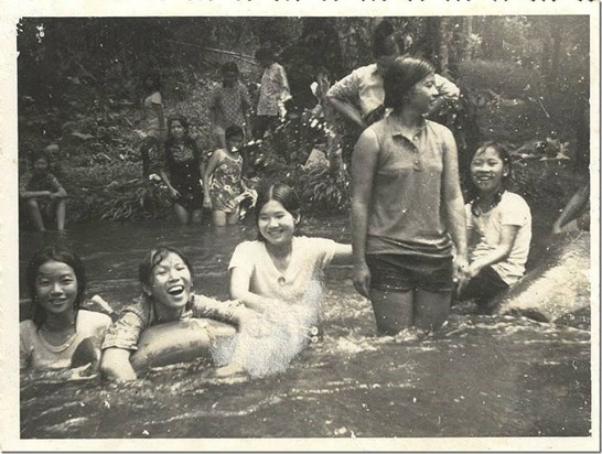 Serena (right-most) at a fun trip to Ponsoon with classmates ~ 1971