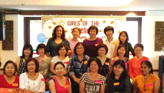 Serena, seated 1st left, with ex-classmates of 5B2, at her High School Reunion, 1st June 2013