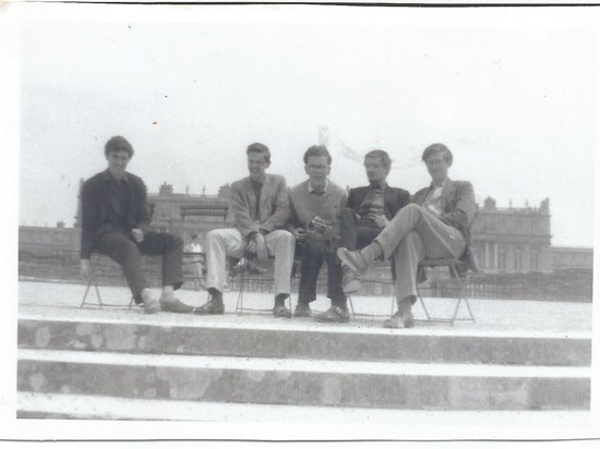 Dad in his college days with friends in Versailles