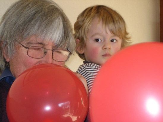 Balloon fun with a young Alex