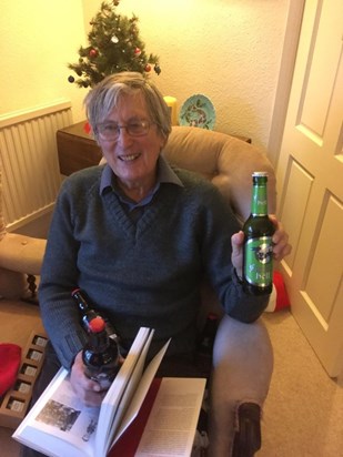 Dad with his ‘Fucking Hell’ Beer at Christmas ‘16