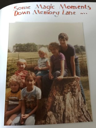 Robert with cousins, brothers and sister