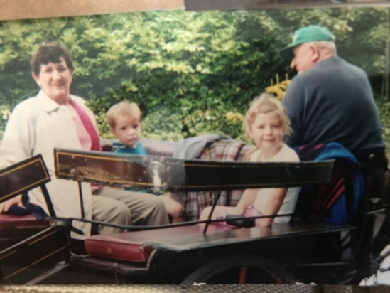 In Killarney with Kerry and Liam on a jaunting car ridden by Mick Kearney