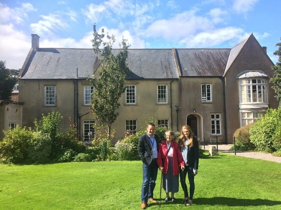 Returning to Wells (!) No. 5 The Liberty - from the back garden lawn (with Housemaster). September 2017. 