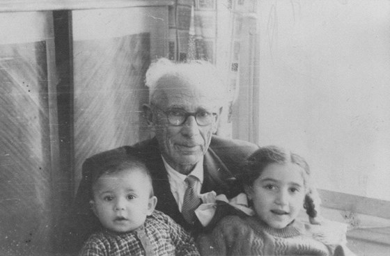 Evnur with her grandfather and Oguz Koker, probably 1961