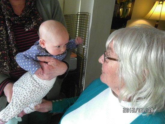 Sally and Grandma Merelyn, Woodgate, SHill Rd., Callington - 8th March, 2013 [courtesy of Mike]
