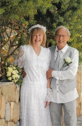 John and Thelma, renewing their wedding vows in Greece