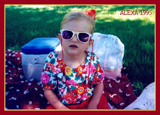 Alexa, age 3, in her "sunglasses", 1995