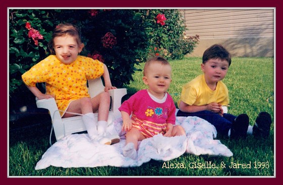 Alexa with her baby brother, Jared, and her baby sister, Giselle Rose