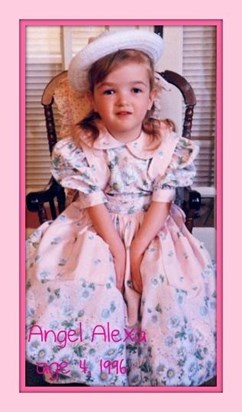 Alexa, age 4, in her pink dress, handmade by her Great Grandma Bassett