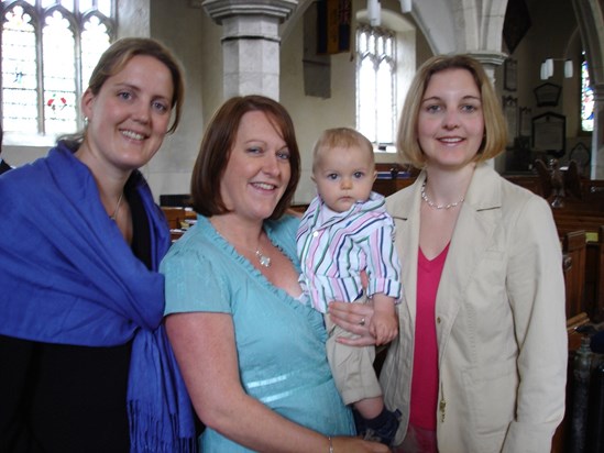 Oliver's Christening 2007 with Godmother's Sophie & Amy