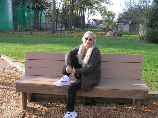 Nan posing at the park. 