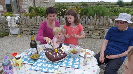 Grandad not so impressed by the cake!