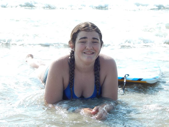Marissa loving the ocean