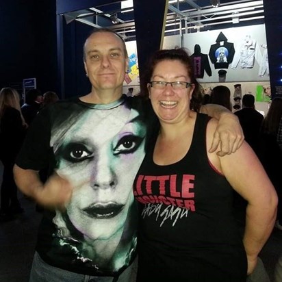 Bumping into my cousin Annette at Lady Gaga concert