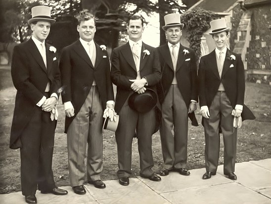 Dad, the best man and the ushers, Butler, Jim Gosney and Baby David
