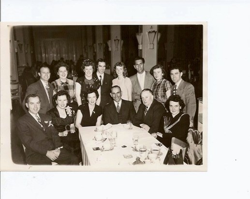 Claremont Hotel 1948, Front row: Edward Schweitzer, Little Alice Eggers, Alice Freas, Harry Freitas, Andrew Bell, Adrienne Bell.  Back Row:  1st Couple?, Lois Schweitzer, Frank Schweitzer, Catherine Bell, Buzzy, Sis Bell, Bud Schweitzer.