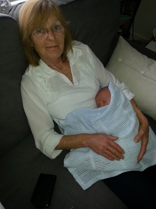 Seb is 3 days old and already had his Mama wrapped around his little finger! Mum helped us so much in the first week of us coming home, we couldn't have coped without her - July 2013