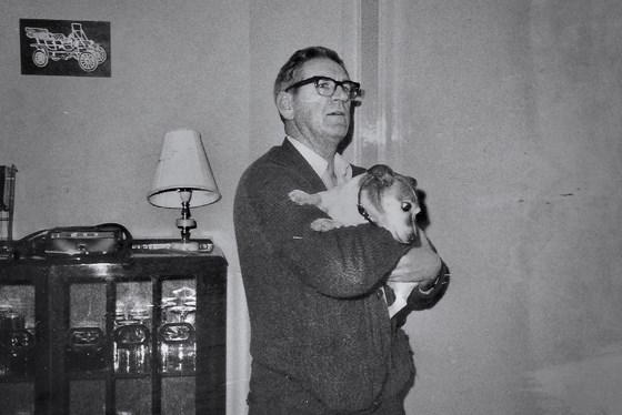 Bill and one of his beloved Jack Russells, Patch.