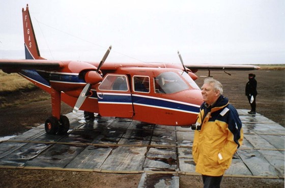 Nick About to board a light aircraft bound for Elephant Seal Island, Falklands. A great day out after a long cruise to the Antarctic with Autosub. the n